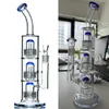 Ciemnozielona Prosta Rurka Szklane Bongo Fajki wodne Grube Inline Perc Spiralne Szklane Fajki Wodne z Oponą Mocny Recykler Dab Rig Bubbler Downsteam Palenie Shisha