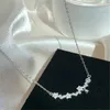 Naszyjniki wisiorek w stylu koreański błyszcząca kryształowa gwiazda naszyjnik srebrny kolor obojczyk damski moda luksusowe prezenty biżuterii