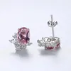 Stud Earrings S925 Sterling SilverTrendy Plated Synthetic Gems Morganite Earring Women Fashion Accessories Wedding Party Gift