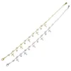 Bangle Charm Chain Armband för kvinnor Girl Gift Drop Cross Round CZ Paled Silver Color Justera Charmiga smycken