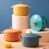 Zestawy naczyń obiadowych ceramiczna ramen miska ryżowa urocza kawaii instant makaron sałatkowy sałatka miski zupa kubek stołowy akcesoria kuchenne