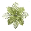 Kerstdecoraties P82d 11cm Glitter Poinsettia Bloem Decoratieve kerstboombloemen voor krans