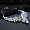 Свадебные украшения наборы прозрачного хрустального свадебного серебряного цвета Swan Swan Pendan Collece Women Gift Gift Accessories 221109