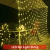 Stringhe a led Luci a rete Mesh String Luce fata con 8 modalità per Natale Terina interna da esterno Patio Decorativo