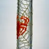 Unikalny blask w ciemnym Bong Spider Web Beaker Bongs grube Pyrex UV Glass Water Rures 18 mm złącza Rigę DAB DAB Downstem Bowl