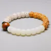 Strand White Bodhi Bracciali Donna Uomo Religioso Naturale Occhio di tigre Bead Amuleto Buddismo Bracciale Gioielli Yoga