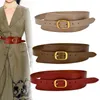 Ceintures mode pour femmes ceintures en cuir or carré boucle ardillon Cummerbunds corps Corset Cummerbund femme large ceinture souple