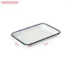 Plates 1PCS Handcrafted Vintage Tray White Enamel Home Cake Oven Baking Square Retro