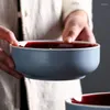 Bowls Japanese Style Ceramic Bowl Retro Restaurant Large Soup Noodle Rice Household Ramen Kitchen Tableware