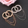 Crystal Pearl Double Letter Brooches Silver Gold Plated Women 남자 럭셔리 디자이너 브랜드 다이아몬드 매력 술 타셀 핀 결혼 크리스마스 파티 선물 보석 액세서리