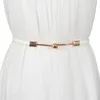 Bälten Big Buckle Gold Eloy Ball Spuckles Belt White Justera Design Midjeband för klänning Svart tunt PU -läder Cummerbunds Bröllopspresent