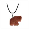 Hänge halsband mode natursten chakra snidad elefant hänge rose kvarts reiki helande kristall chakras halsband för kvinnor dh20y