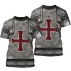 Мужские рубашки Trats Crusader Knight Fashion Summer Trend футболка 3D Print