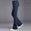 الجينز للرجال ICPANS رجال السراويل السراويل الجرس الجرس أسفل الشحن النحيف الأزرق bootcut denim للرجال بنطلون حذاء قطع 2022