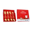 Christmas Decorations Decor Navidad 2023 Table Supplies Stainless Steel Gold Silver Gingerbread Man Snowman Boots Spoon Set