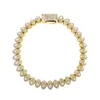 Link Bracciali 8mm Ellipse Iced Out Hi Hop Oro Argento Colore Fashion Choker Charms Gioielli