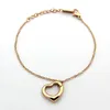 Fascino Bracciale da donna T Pesca Cuore Mano Designer Catena di gioielli Bracciali a forma di cuore Oro / Argento / Rosa Marchio completo come regalo di Natale di nozze 7tou