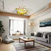 Creative Multi Colored Chandeliers Lamps Living Room Kitchen Bedroom DIY Hanging Fixtures LED Light Nordic Murano Style Glass Hand Blown Glass Chandelier LR734