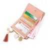 패션 여성 지갑 신용 은행 카드 홀더 PU 지퍼 지퍼 코인 포켓 솔리드 멀티 카드 홀더가있는 캐주얼 지갑