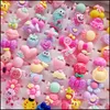 Band Rings Fashion 200Pcs/Lots Mixed Plastic Children Ring Resin Jewelry Kids Gift Boys Girls Cartoon Animal Flowers Fruit Baby Tang