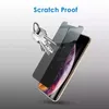 iPhone 11 Mini 11 Mini 12 13 14 Pro Max Tempered Glass XR XS 7 8 Plus 소매 패키지가있는 9H 보호 필름을위한 SPY PEEP 개인 정보 보호 스크린 프로텍터