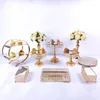 Bakeware Tools Gold 10pcs Eletroplato Metal Crystal Bolo Stand Stand Display Wedding Birthday Party Festert Cupcake Plate