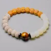 Strand White Bodhi Bracciali Donna Uomo Religioso Naturale Occhio di tigre Bead Amuleto Buddismo Bracciale Gioielli Yoga