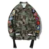 Men Fashion Jacket Luxury Designers Graffiti Hip Hop Row Clothes Camouflage Outerwear Embroidery Medal Tooling Women Coat