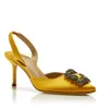 Elegant design prietasli sandaler kvinnors ￶ppna klackar skor gl￤nsande satin kristall smycken sp￤nne sexiga spetsiga h￶ga klackar eu35-43 l￥dor