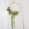 Decorative Flowers Nursery Wall Hanging Geometric Metal Wire Wreath Hoop Frame Succulent Plants Artificial Flower Garland Wedding Party