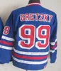 Vintage NY Hockey''nhl''Jerseys 11 Mark Messier 99 Wayne Gretzky 68 Jaromir Jagr 2 Brian Leetch Uniformes Retro Costurados Azul Marinho Branco