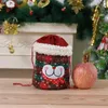 Świąteczne określenie świątecznego worka świątecznego prezent na prezent jabłkowy Snowman Santa Christmas-Drawstring Bag Imprezy P1111