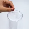 蓋とストローの雪グローブタンブラー二重壁透明なプラスチックタンブラーを備えたプリドリル24オンスのアクリルタンブラーDIYの穴がある