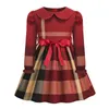 Spring Girl Fashion Plaid Cotton Long Sleeve Princess Party Dresses Kids Clothing 2-6 Years European Style A-line Dress