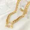 Catene Monlansher Gold Color Chain Cuban Choker Necklace Star Charabiner Ciondolo per donne Minimalista 2022 Gioielli