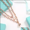 Hanger Kettingen Hanger Kettingen Ball Lock Sweater Chain Doubledeck Design Merk Ketting Goud Sier Voor Vrouwen Sieraden Gift Drop D Dhkfk