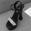 Sandalias de mujer de 14CM de tacón alto con plataforma 2023, zapatos sexis de boda para mujer, zapatos de Stripper de baile de tubo de acero, zapatos de punta abierta, negro y plateado