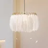 Lampes suspendues Moderne Simplicité LED Lumières Plume Blanche Romantique Lampe À Accrocher Pour Chambre Chambre D'enfants Déco Suspension Luminaire