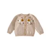 Pullover Spring Autumn Baby Sweater Baby Girls Brodery Sticked Coat Long Sleeve Born Cardigan Coat Children's Clothes 221110