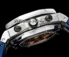 SF 2647 A3126 automatisch chronograaf herenhorloge 42 mm stalen kast blauwe getextureerde wijzerplaat zilveren subidial rubberen band horloges Super Edition Puretime F6