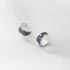 Backs Earrings Real 925 Sterling Silver Purple Ear Cuffs Wraps Non-pierced Cartilage For Women Hypoallergenic Jewelry