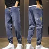 Mäns byxor Stylish Hip Hop-dragkörning Sportkläder Skin-Touch Simple Casual Loosed Jeans