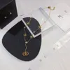 Luxury Exquisite Necklace High end Design Pendant Necklace 18k Gold Plated Long Chain Charm Jewelry Accessories Classic Premium Br250t