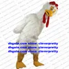 Costume de mascotte de poulet en fourrure longue blanche, coq, poule, poussin, personnage de dessin animé, grand magasin, coupe de ruban zx1691