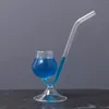 Bicchieri da vino Bicchiere da cocktail creativo a forma di pipa con cannuccia rosso trasparente per club
