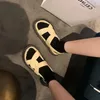 Sandals Platform Women 2022 Summer Korean Version Of The One-button Belt Women's Beach Flat Open-toe Roman