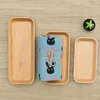 Plates Natural Wooden Rectangular Tea Tray Bread Dessert Cake Plate Sushi Snack Saucer Breakfast Serving Kitchen Tableware