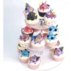 Bakeware Tools Bolo Stand Stand ACRYLIC Cupcake Display Transparent Surther Shelf para Acessórios de cozinha para festa de aniversário de casamento