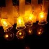 Strings Jaar 2023 Decor Solar LED Kerstverlichting Mini Bells Garland 7/12/22m voor bruiloft/feest/boomdecoratio