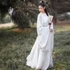 V￪tements ethniques Hanfu Robe Menwomen Ancient Chinois traditionnel O Neck vert Bleu Robe Robe Couple Cosplay Cosplay Cosplay